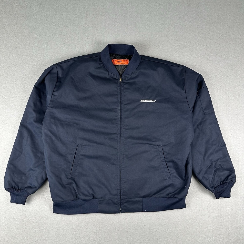 Sunoco LP Cintas Bomber Jacket Men's 2XL Blue Full Zip Workwear Mechanic Shop